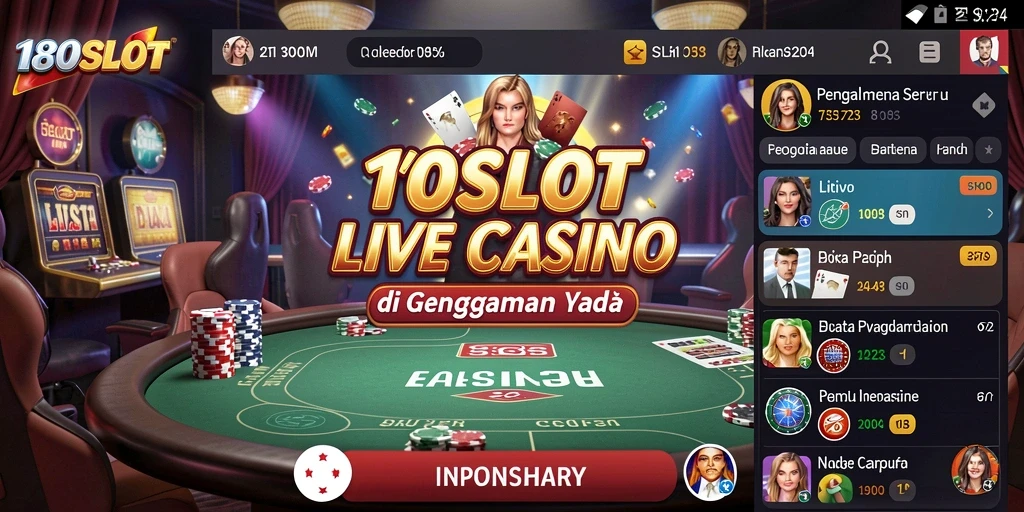 Gameplay yang mendebarkan di aplikasi Live Casino 180SLOT.