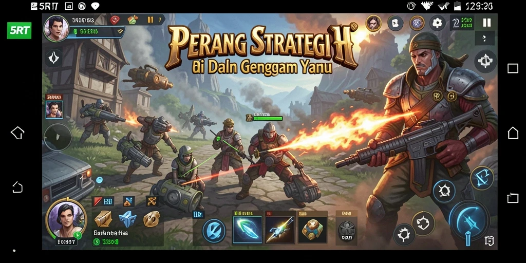 Screenshot gameplay 5RT menampilkan aksi strategi yang intens.