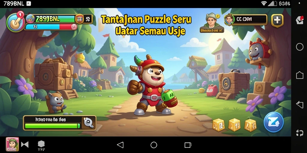 Tampilan gameplay puzzle yang penuh warna dan menantang.