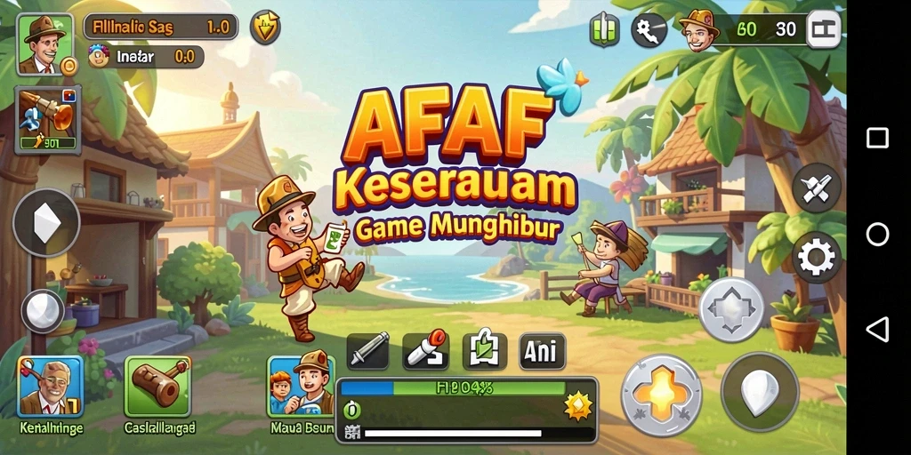 Tampilan gameplay seru AFAF yang penuh warna dan menarik.