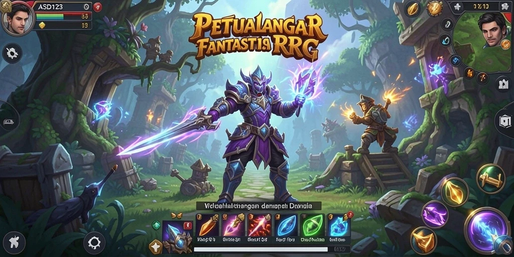 Tampilan gameplay RPG yang seru dan memukau dalam ASD123.