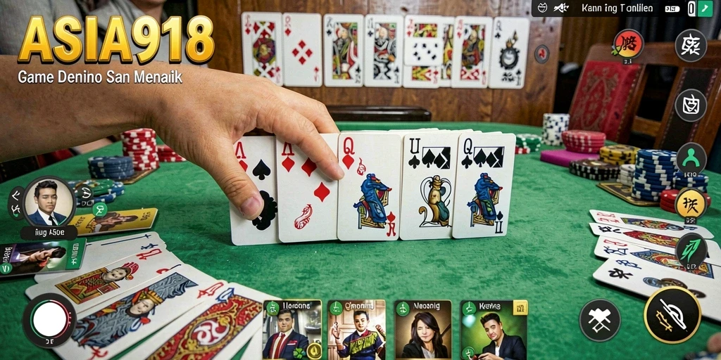 Tampilan gameplay Domino yang menarik di ASIA918.