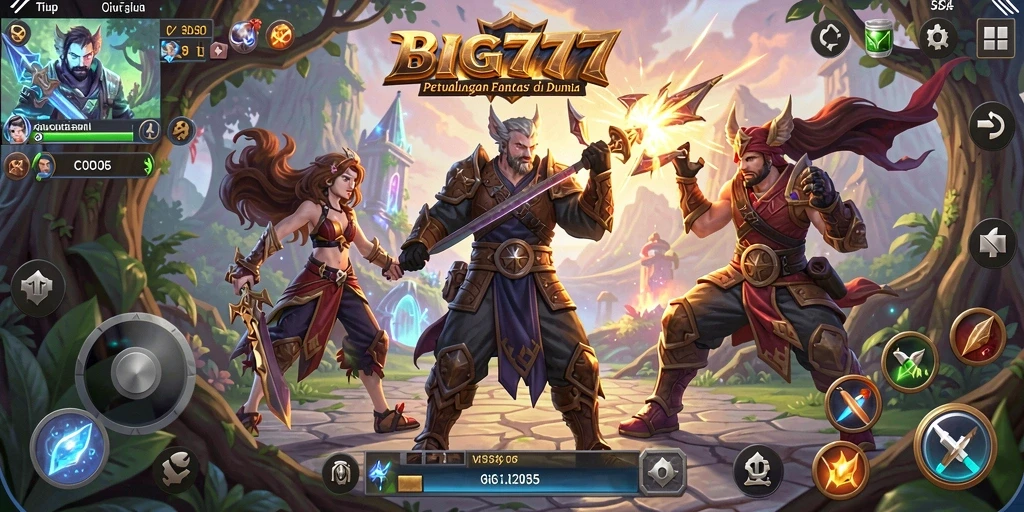 Tampilan gameplay <strong>BIG777</strong> dengan pertarungan epik dan karakter yang menawan.