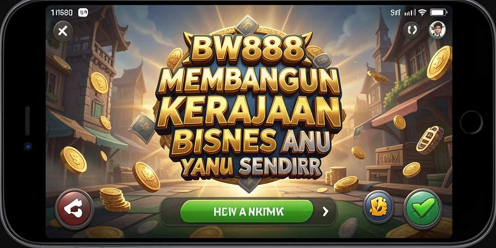 Tampilan gameplay BW888 yang membangun kerajaan bisnis.