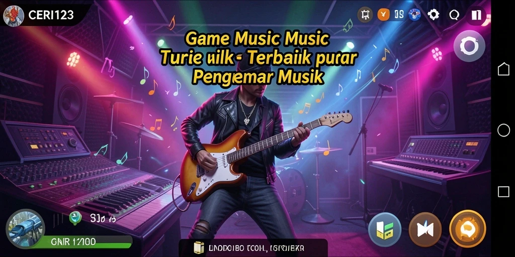 Tampilan gameplay CERI123 dengan berbagai tantangan musik yang menarik.