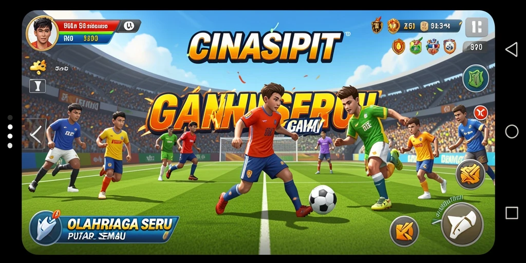 Screenshot gameplay CINASIPIT dengan aksi olahraga menarik.