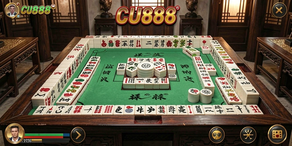 Tampilan gameplay seru di CU888 dengan tantangan Mahjong.