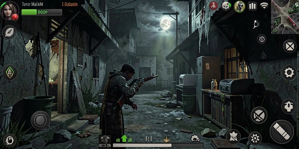 Tangkapan layar menampilkan suasana mencekam dalam gameplay F32.