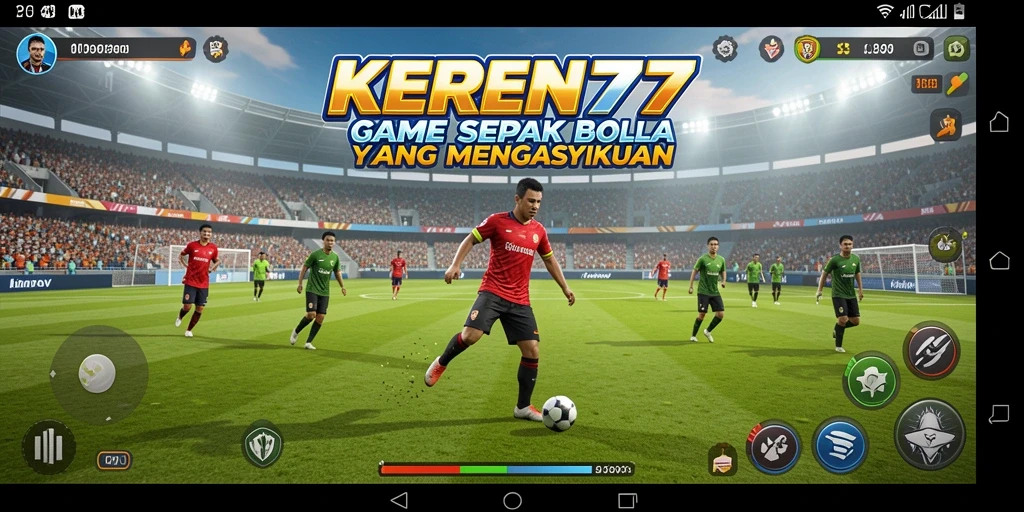 Screenshot KEREN77 menampilkan aksi intens dalam pertandingan sepak bola.