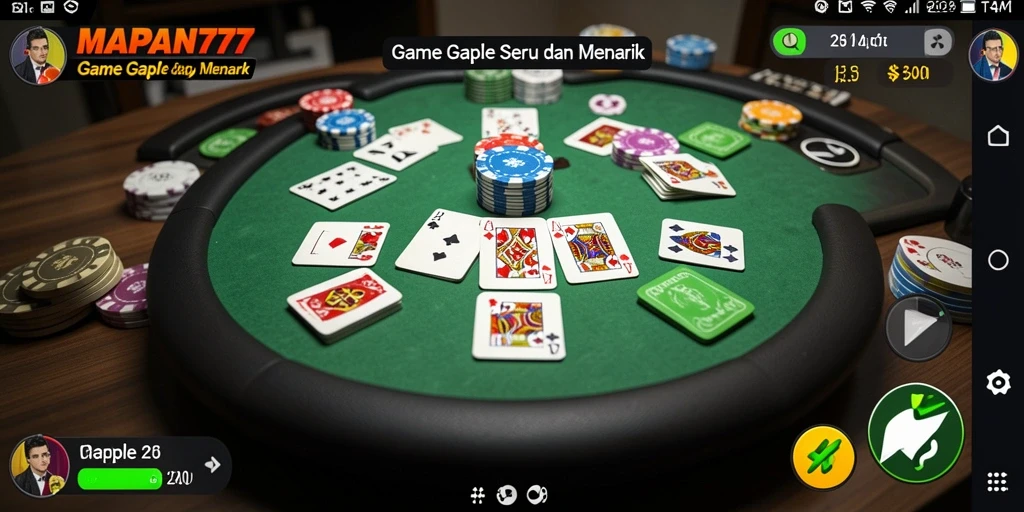 Tampilan gameplay Gaple yang seru dan interaktif di MAPAN777.