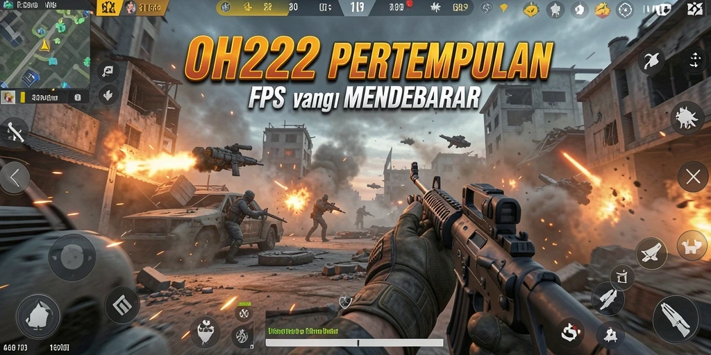 Screenshot gameplay intens dari OH222, penuh aksi dan strategi.