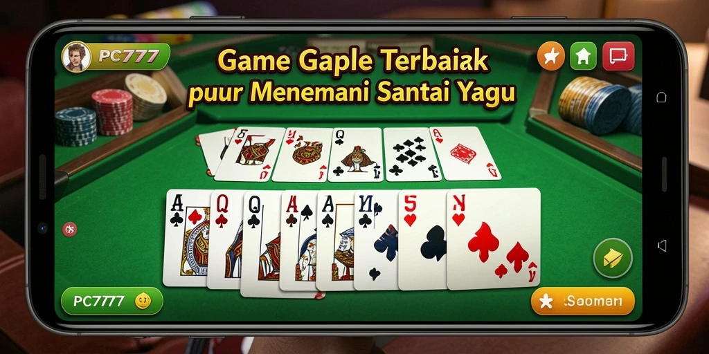 Screenshot utama PC777 menampilkan permainan Gaple yang seru dan interaktif.