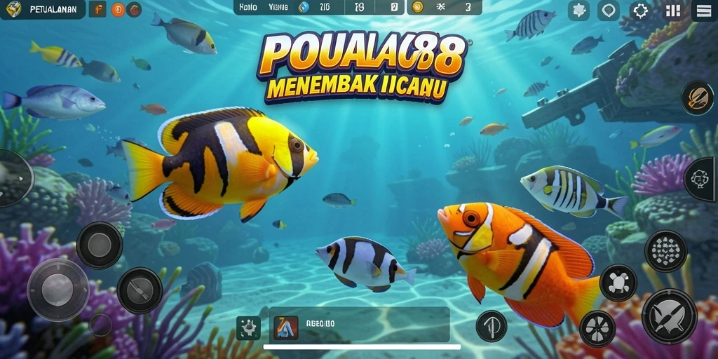 Tampilan gameplay seru dari POA88 saat menembak ikan.