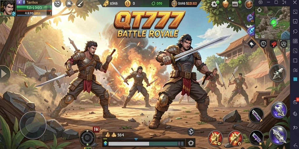 Gameplay seru di QT777 Battle Royale.