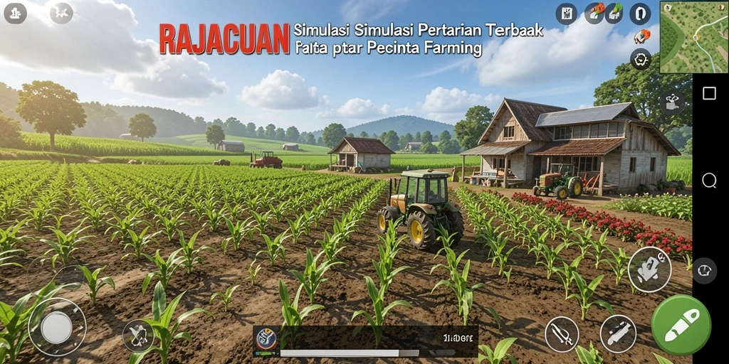 Tampilan gameplay RAJACUAN yang menawan dan interaktif di ladang pertanian.