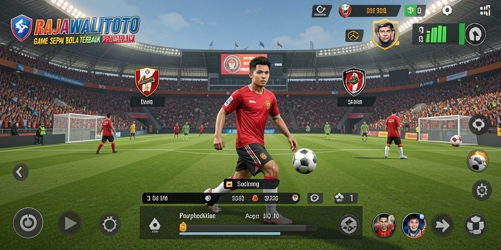 Tampilan gameplay RAJAWALITOTO yang mendebarkan saat pertandingan sepak bola.