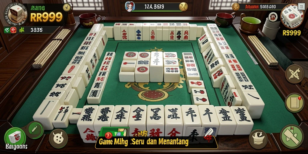 Tampilan gameplay Mahjong yang menarik dan mendebarkan.