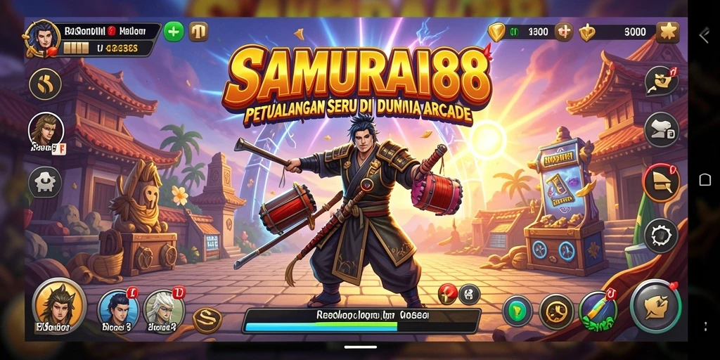 Tampilan gameplay yang seru dalam SAMURAI88 di dunia Arcade.
