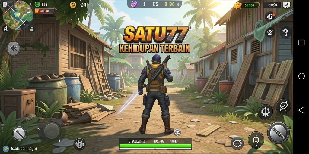 Screenshot SATU77 yang menampilkan alur gameplay simulasi kehidupan.