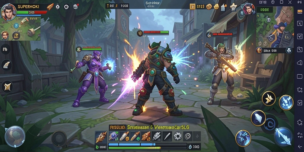 Screenshot gameplay <strong>SUPERHOKI</strong> yang menunjukkan aksi pertempuran yang mendebarkan.